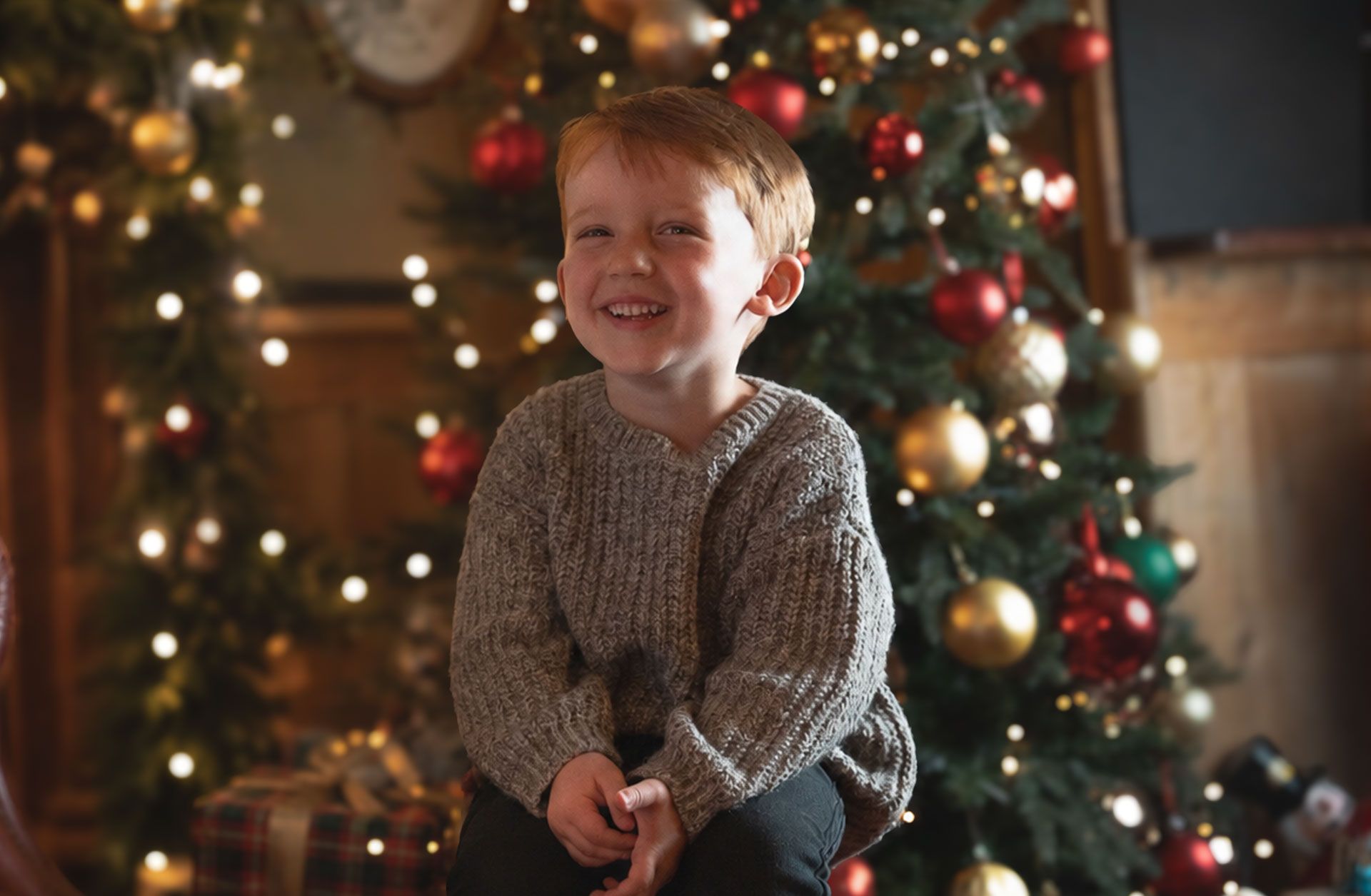 a kid at Christmas